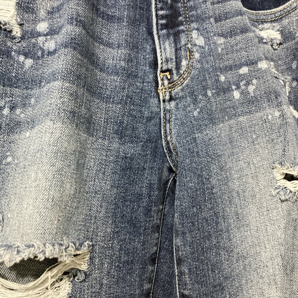 Judy Blue Jeans Women 3/26 Boyfriend Fit Blue Mid Rise Medium Wash Distressed - Picture 4 of 12